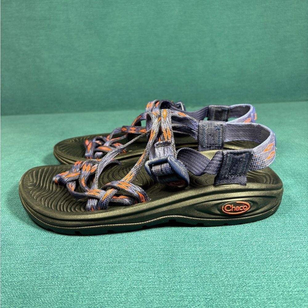Chaco Zvolv X2 Blue Purple Orange Hiking Sandal Toe Loop Braided Trail Womens 6